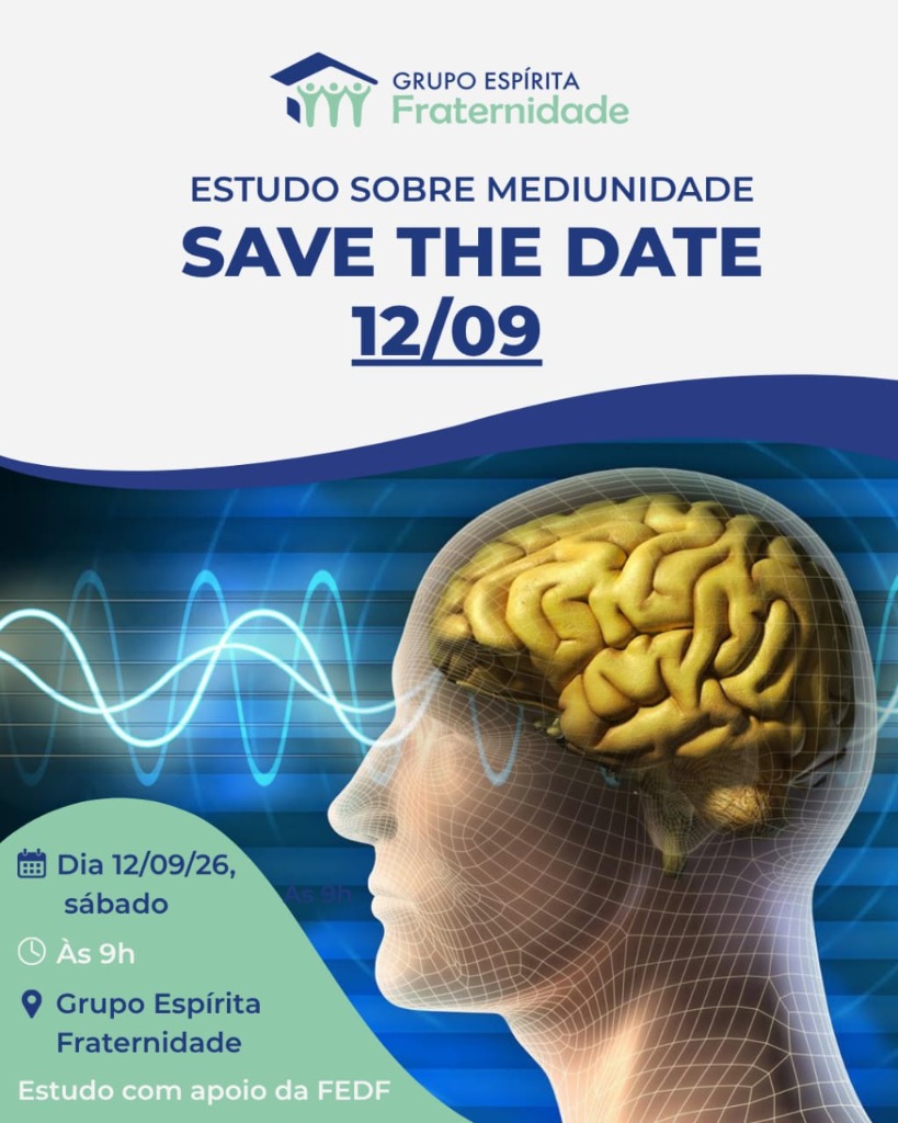 Cartaz Save the Date Estudo sobre Mediunidade